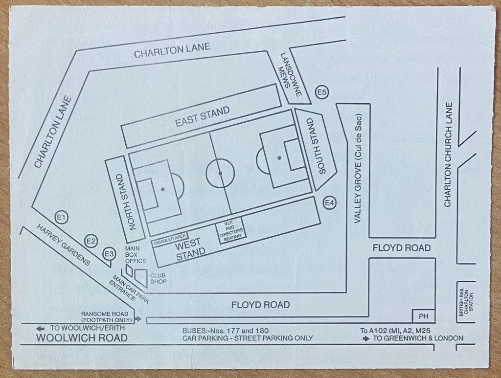 1993/94 ORIGINAL PRE SEASON FRIENDLY TICKET CHARLTON ATHLETIC V ARSENAL