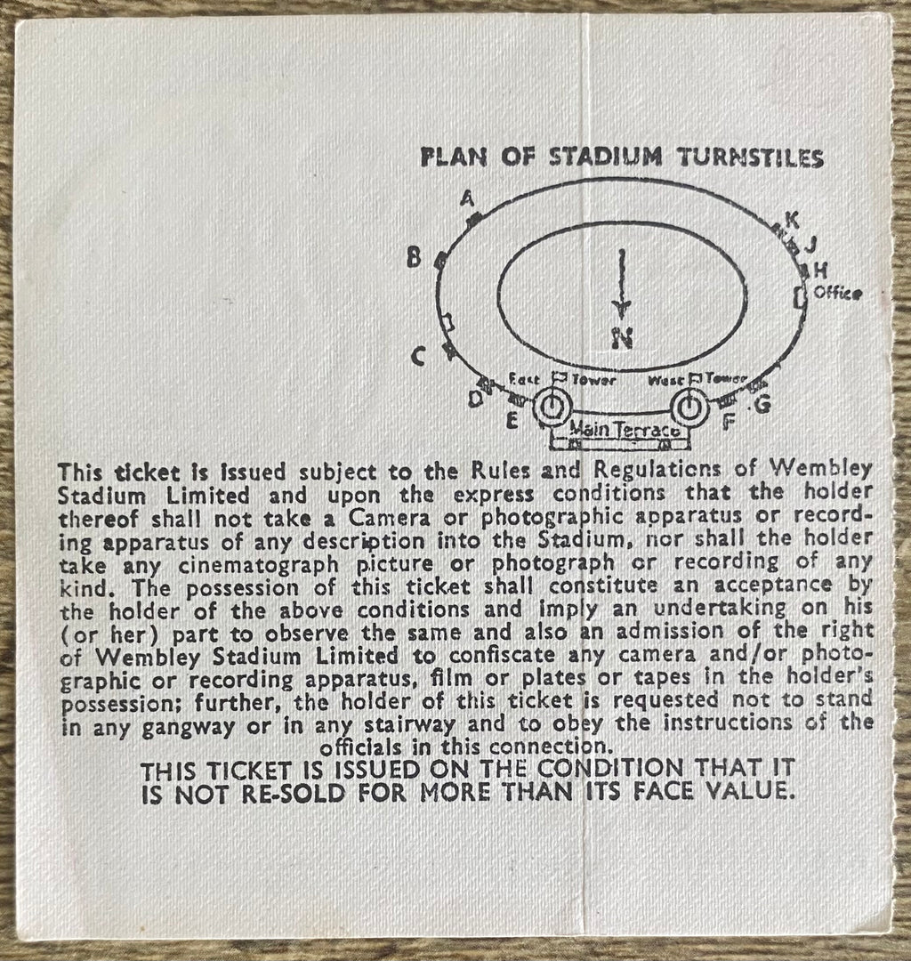 1971 ORIGINAL EUROPEAN CHAMPIONSHIPS QUALIFYING TICKET ENGLAND V SWITZERLAND