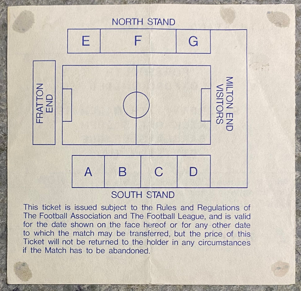 1989/90 ORIGINAL DIVISION 2 TICKET PORTSMOUTH V OXFORD UNITED