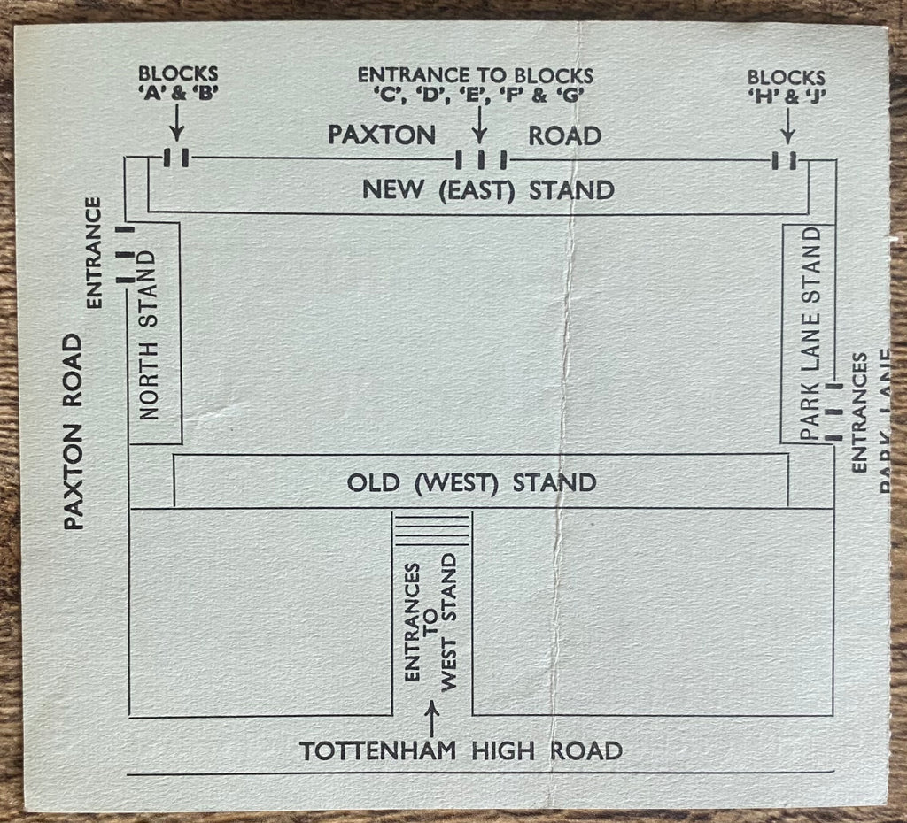 1963/64 ORIGINAL DIVISION ONE TICKET TOTTENHAM HOTSPUR V BLACKBURN ROVERS