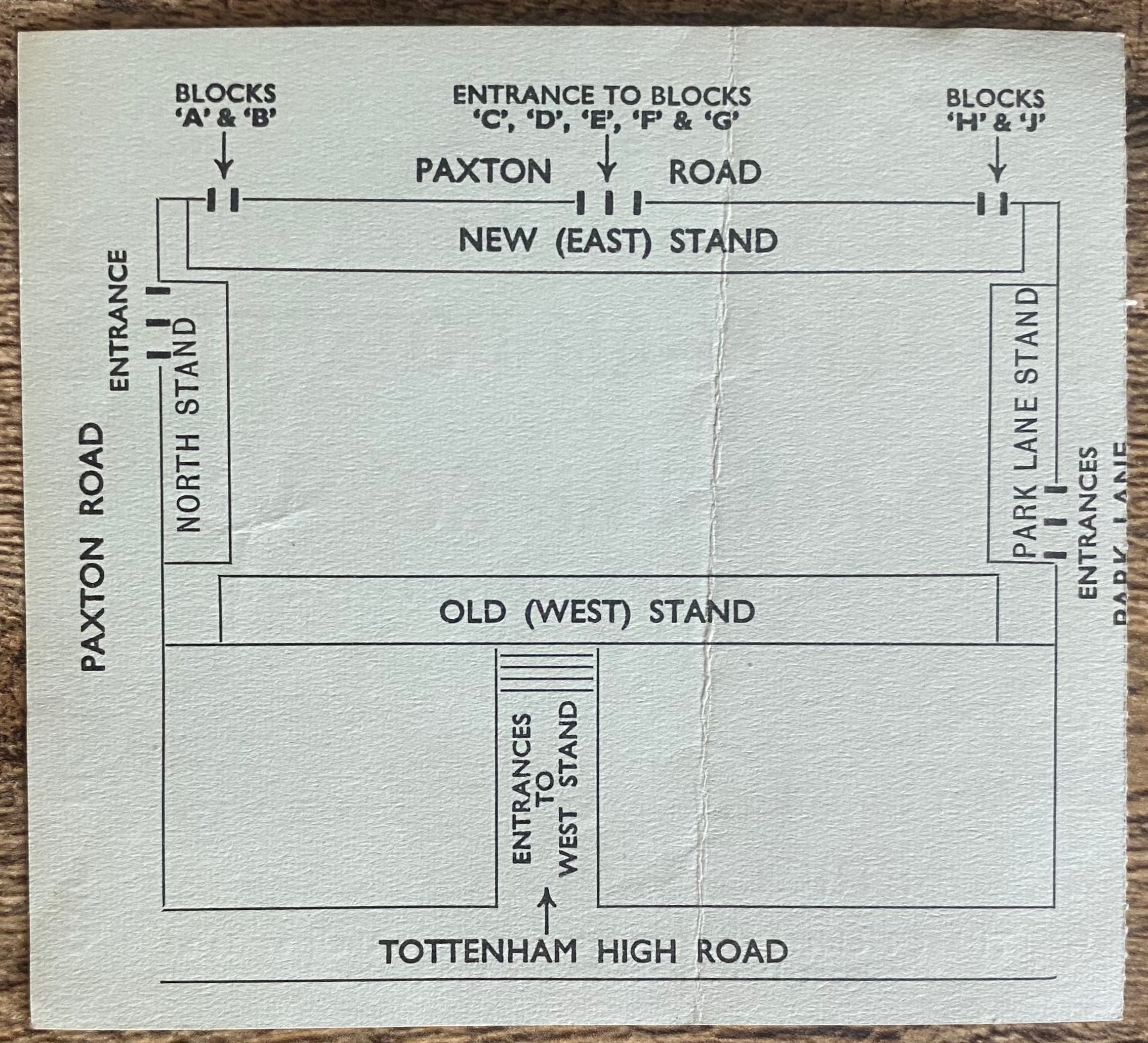 1963/64 ORIGINAL DIVISION ONE TICKET TOTTENHAM HOTSPUR V BLACKBURN ROVERS