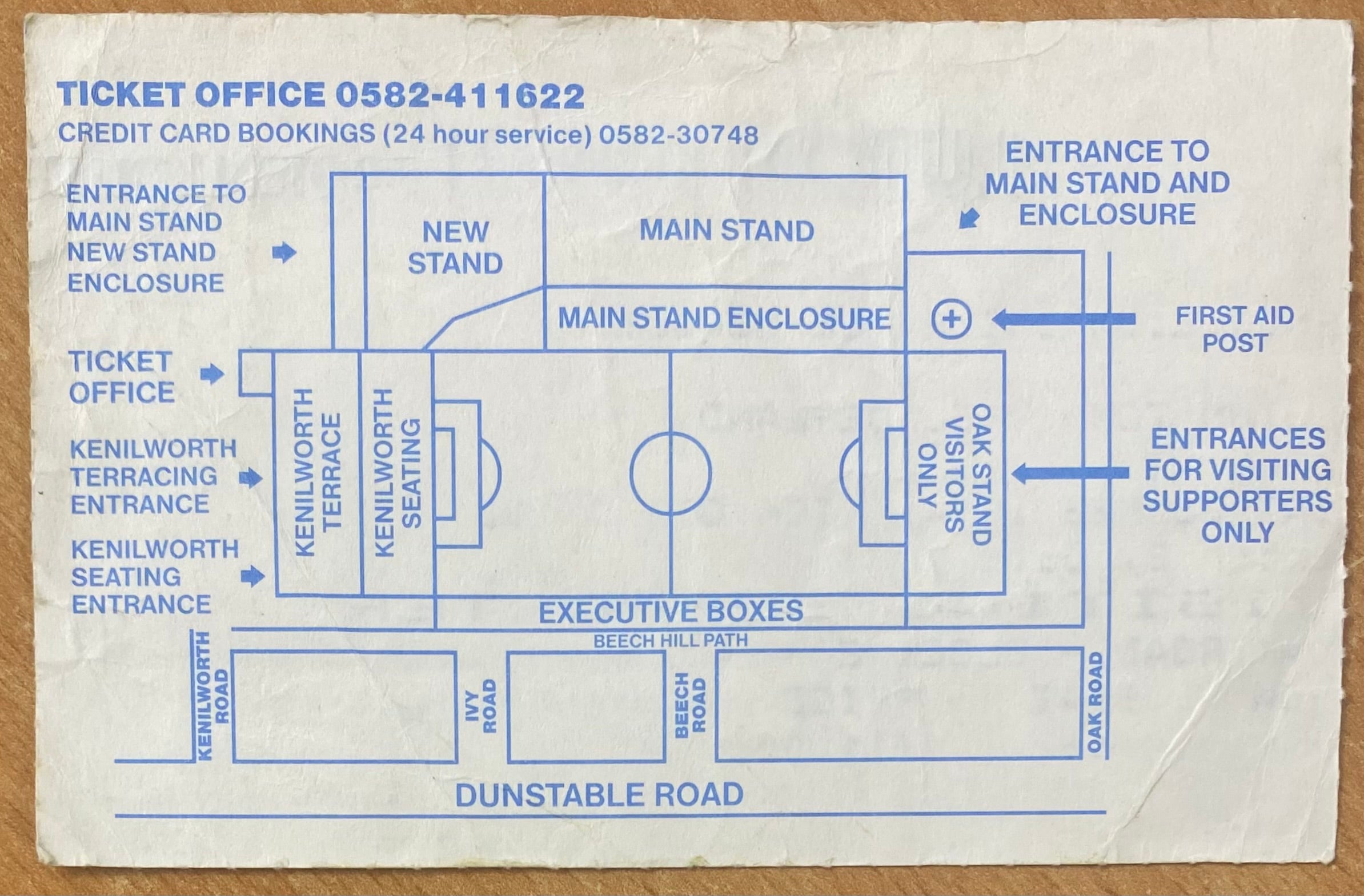 1993/94 ORIGINAL DIVISION 1 TICKET LUTON TOWN V SUNDERLAND
