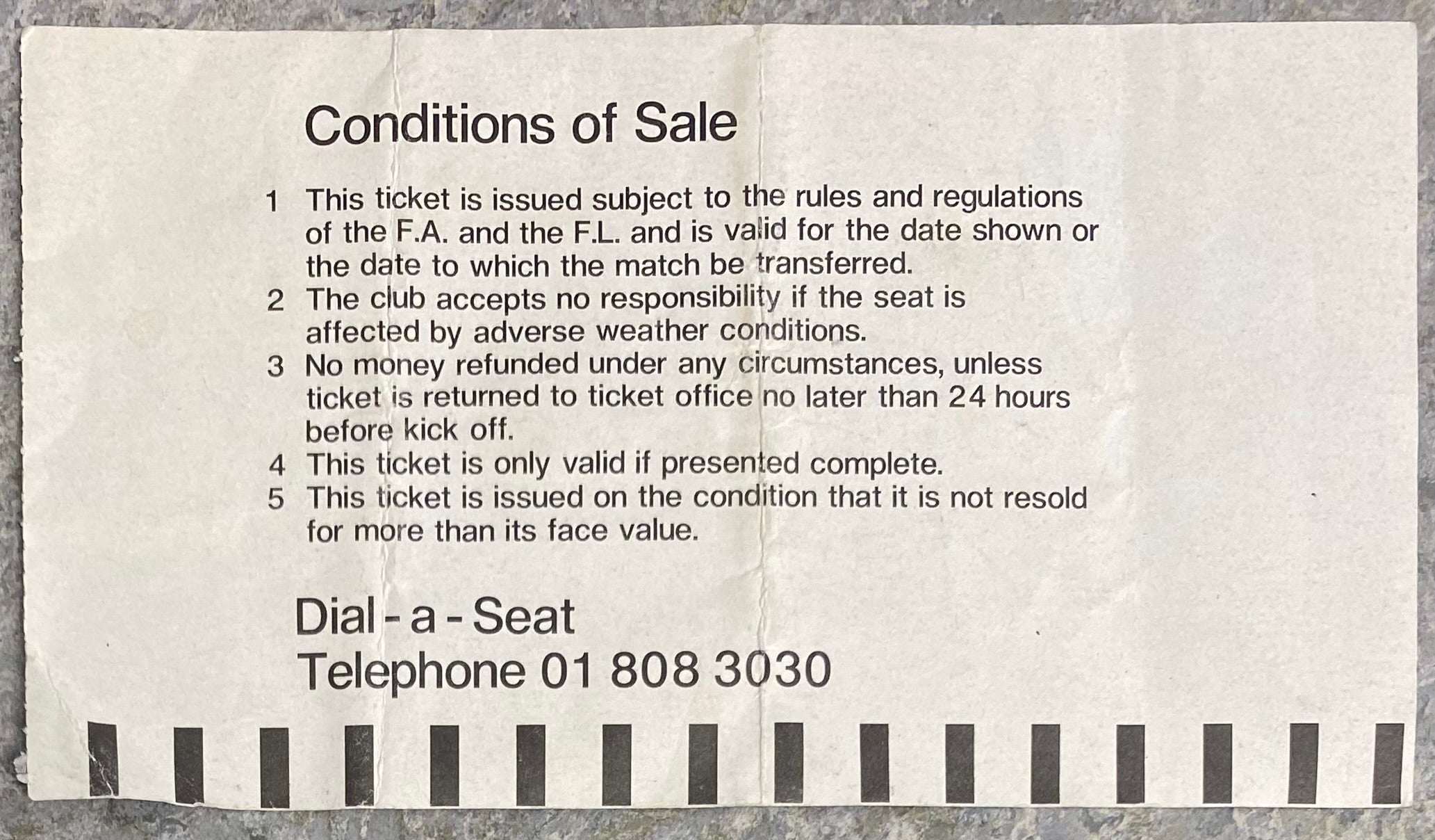 1984/85 ORIGINAL DIVISION ONE TICKET TOTTENHAM HOTSPUR V LEICESTER CITY