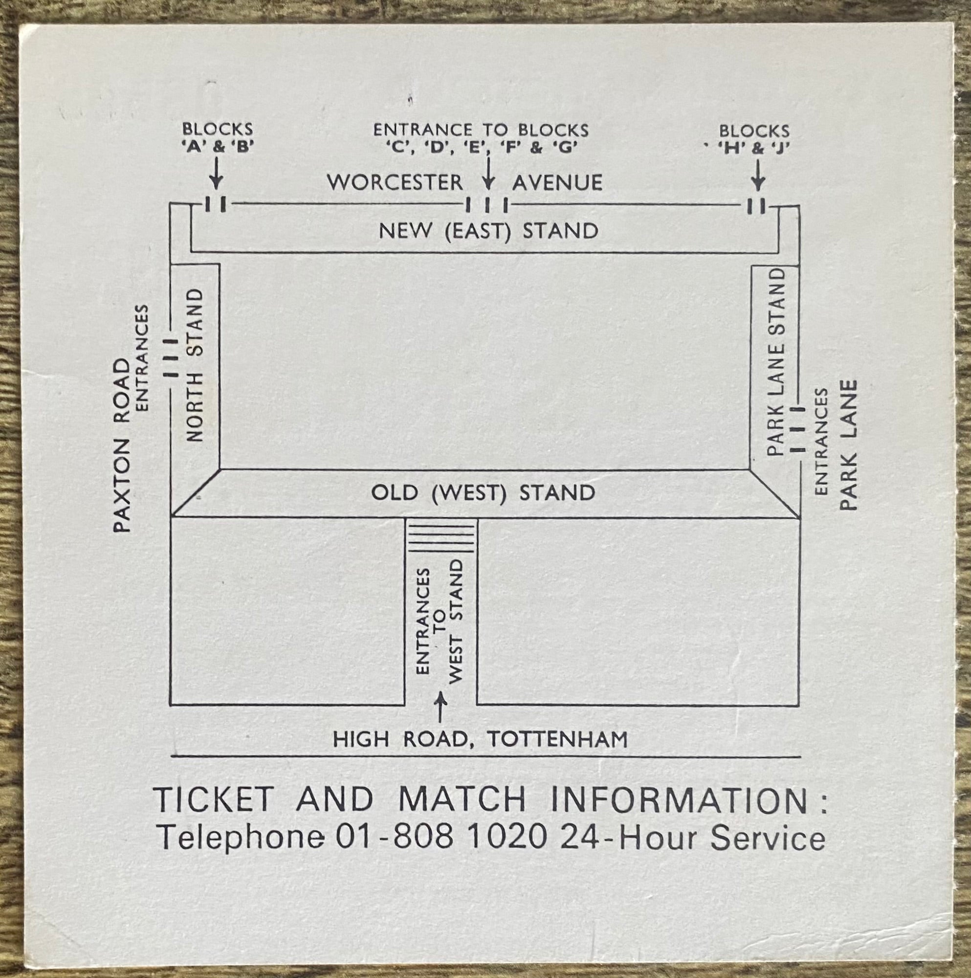 1978/79 ORIGINAL DIVISION ONE TICKET TOTTENHAM HOTSPUR V ARSENAL