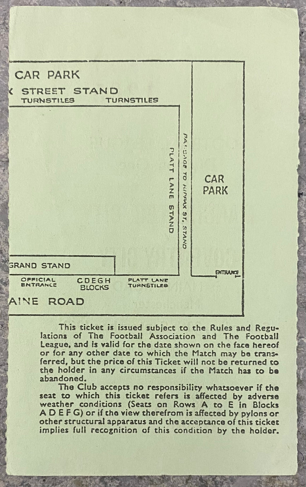 1969/70 ORIGINAL DIVISION 1 TICKET MANCHESTER CITY V COVENTRY CITY