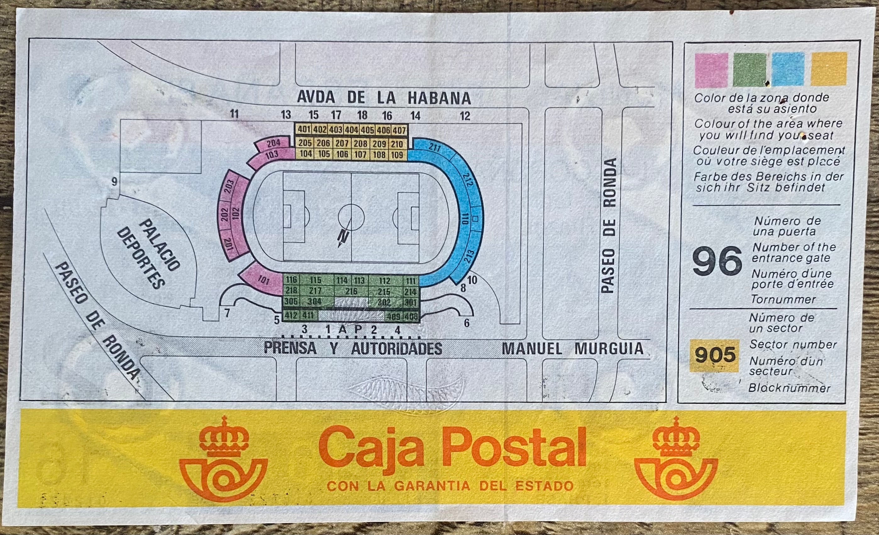 1982 ORIGINAL WORLD CUP 1ST ROUND UNUSED TICKET POLAND V CAMEROON @ LA CORUNA