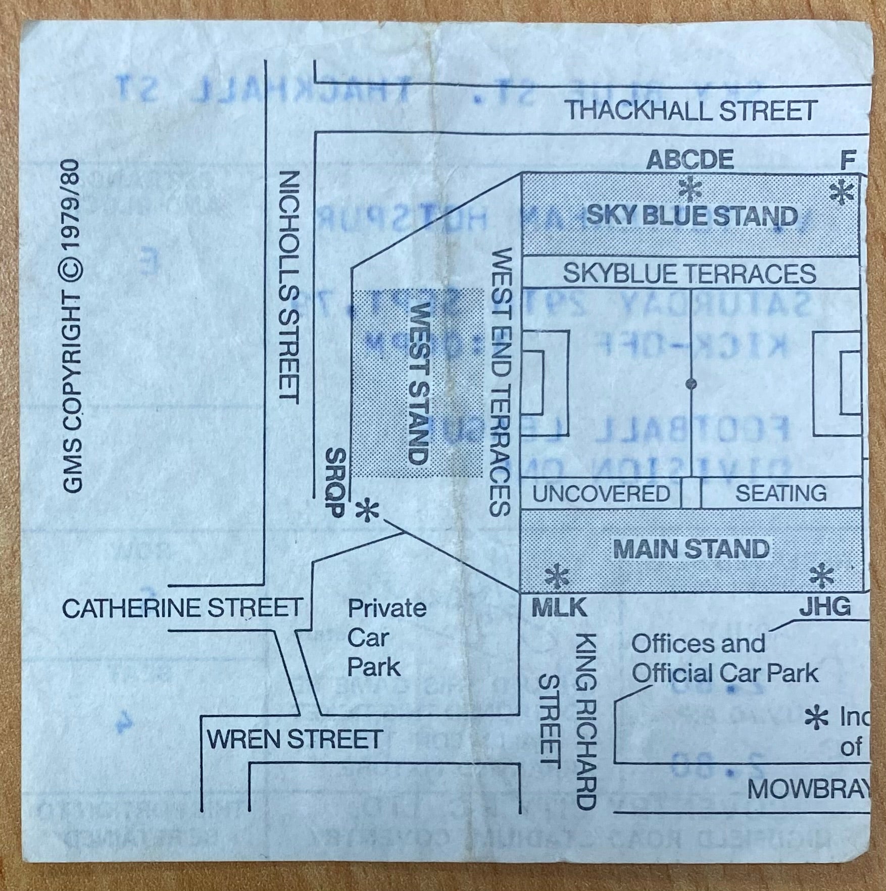 1979/80 ORIGINAL DIVISION ONE TICKET COVENTRY CITY V TOTTENHAM HOTSPUR