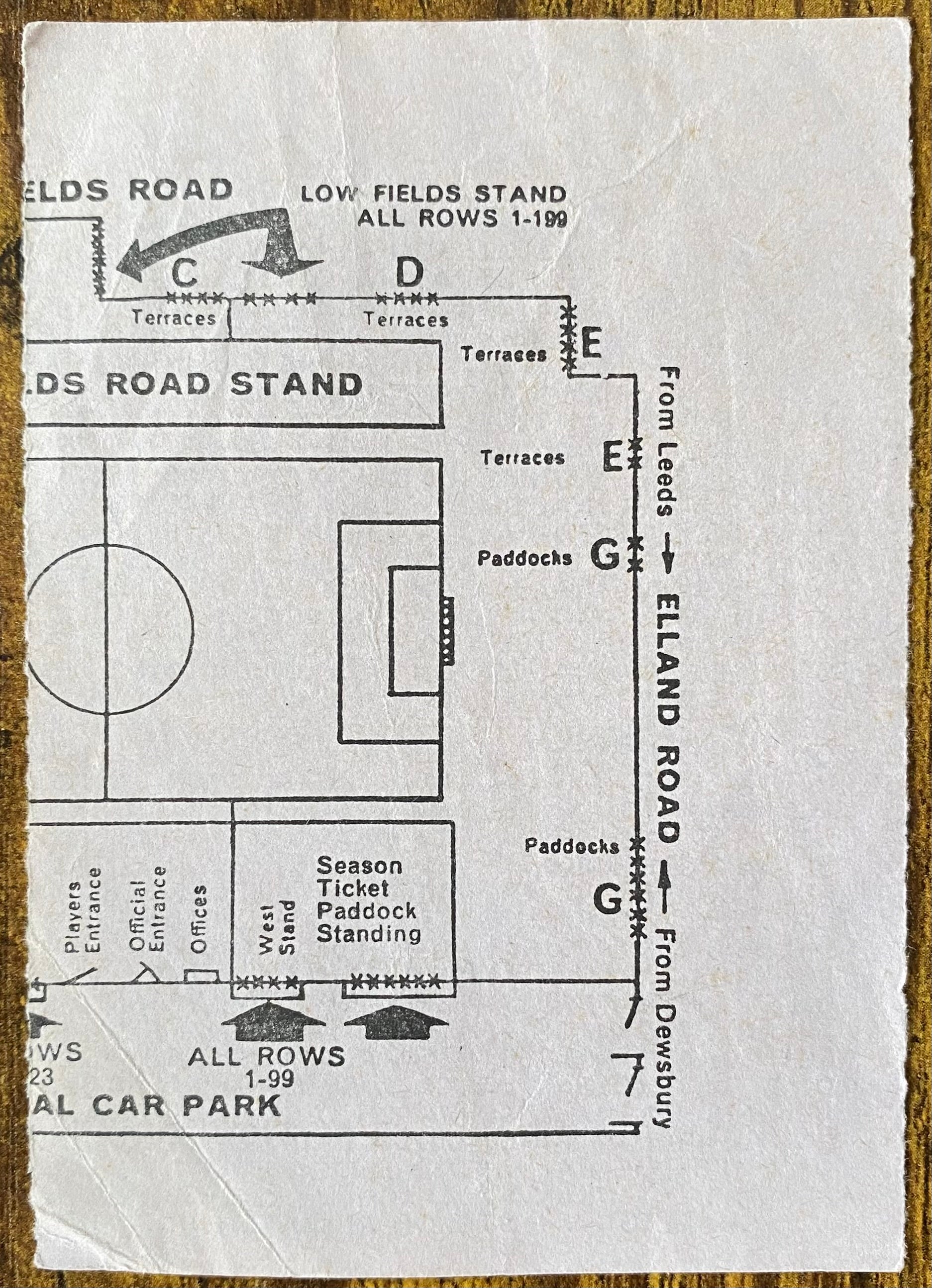 1972/73 ORIGINAL JACK CHARLTON TESTIMONIAL TICKET LEEDS UNITED V GLASGOW CELTIC
