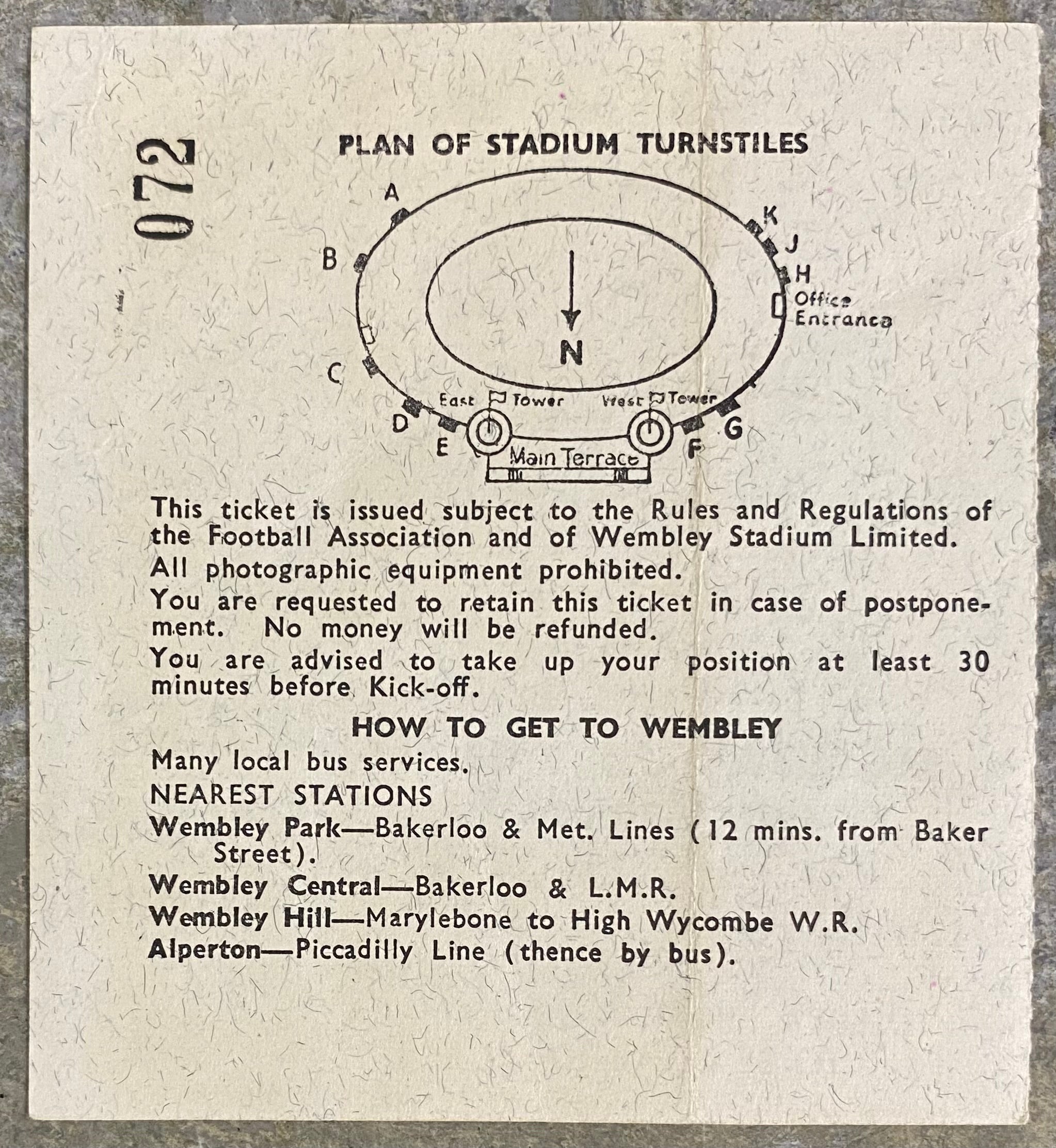 1966 ORIGINAL WORLD CUP 1ST ROUND TICKET ENGLAND V URUGUAY @ WEMBLEY