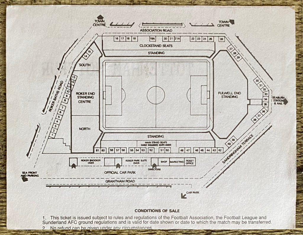 1994/95 ORIGINAL FA CUP 4TH ROUND TICKET SUNDERLAND v TOTTENHAM HOTSPUR