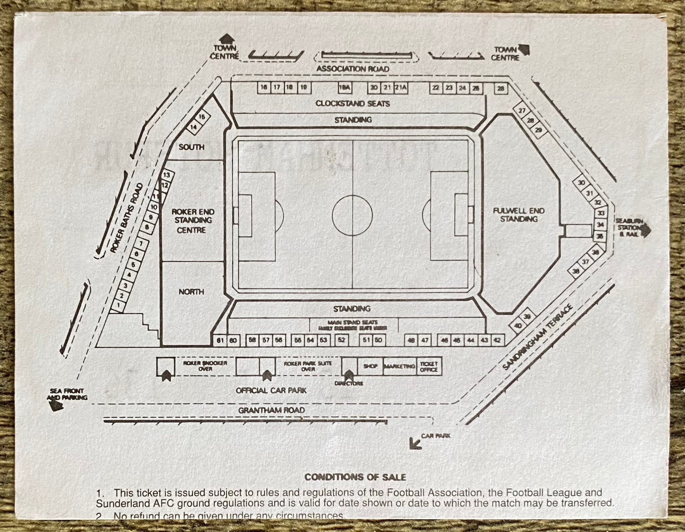 1994/95 ORIGINAL FA CUP 4TH ROUND TICKET SUNDERLAND v TOTTENHAM HOTSPUR
