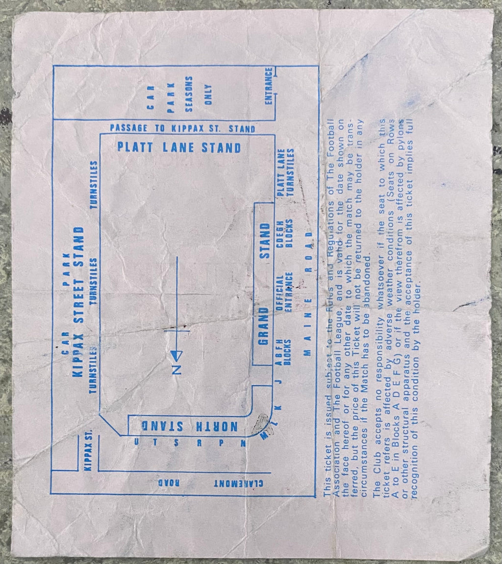1981/82 ORIGINAL DIVISION 1 TICKET MANCHESTER CITY V WEST HAM UNITED