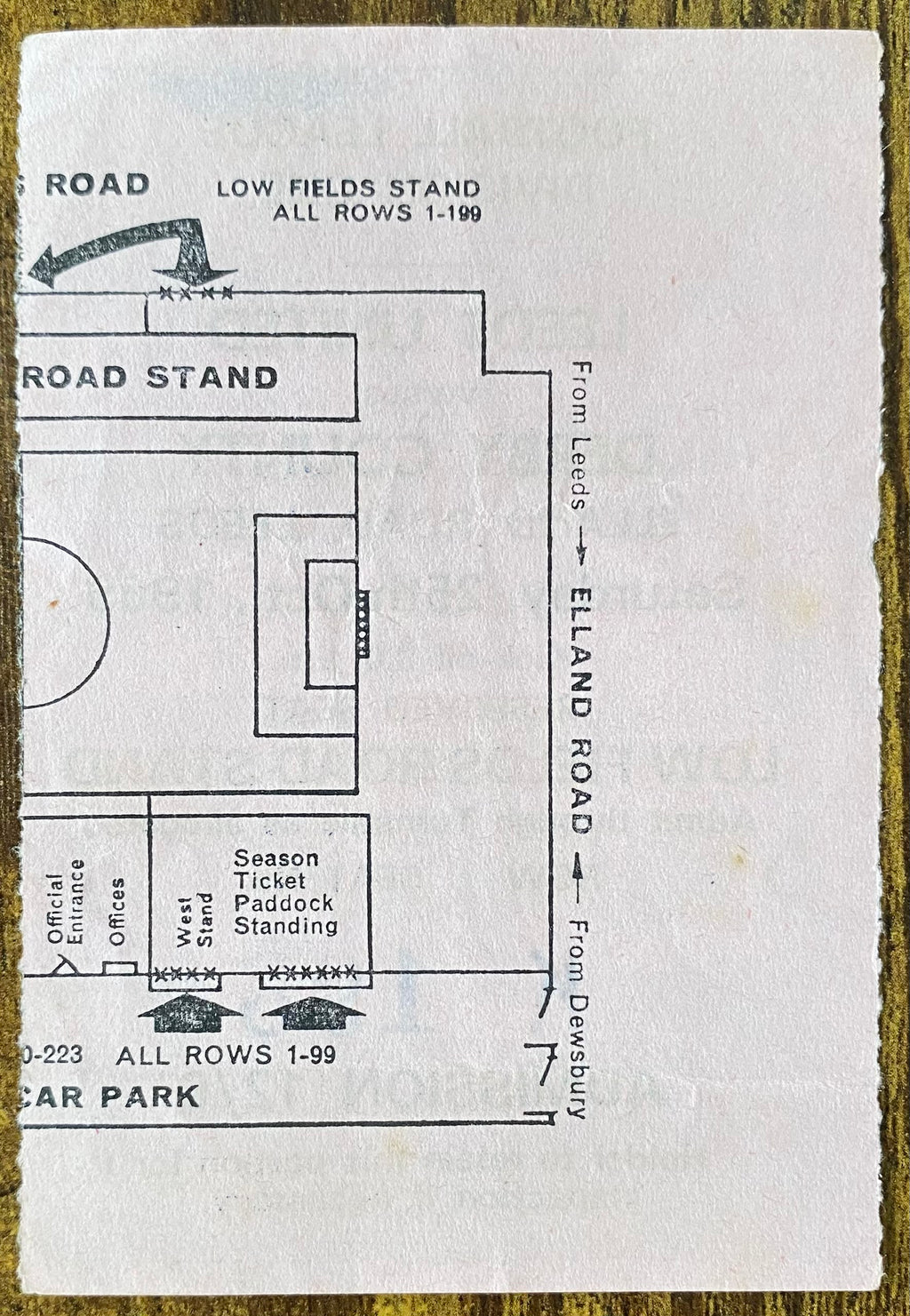 1969/70 ORIGINAL DIVISION ONE TICKET LEEDS UNITED V DERBY COUNTY