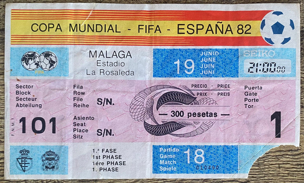 1982 ORIGINAL WORLD CUP 1ST ROUND TICKET SCOTLAND V NEW ZEALAND @ MALAGA