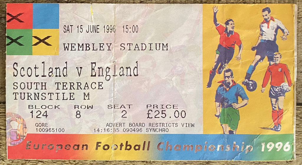 1996 ORIGINAL EUROPEAN CHAMPIONSHIPS EURO 96 TICKET ENGLAND V SCOTLAND @ WEMBLEY