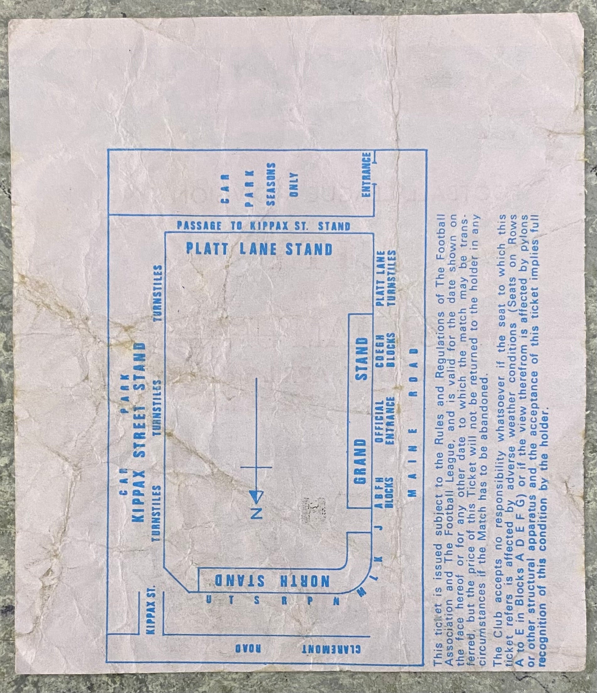 1981/82 ORIGINAL DIVISION 1 TICKET MANCHESTER CITY V WEST HAM UNITED