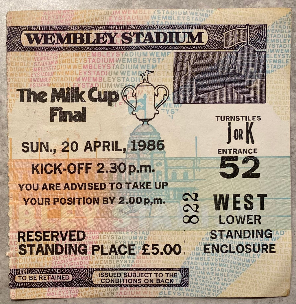 1986 ORIGINAL MILK CUP FINAL TICKET OXFORD UNITED V QUEENS PARK RANGERS