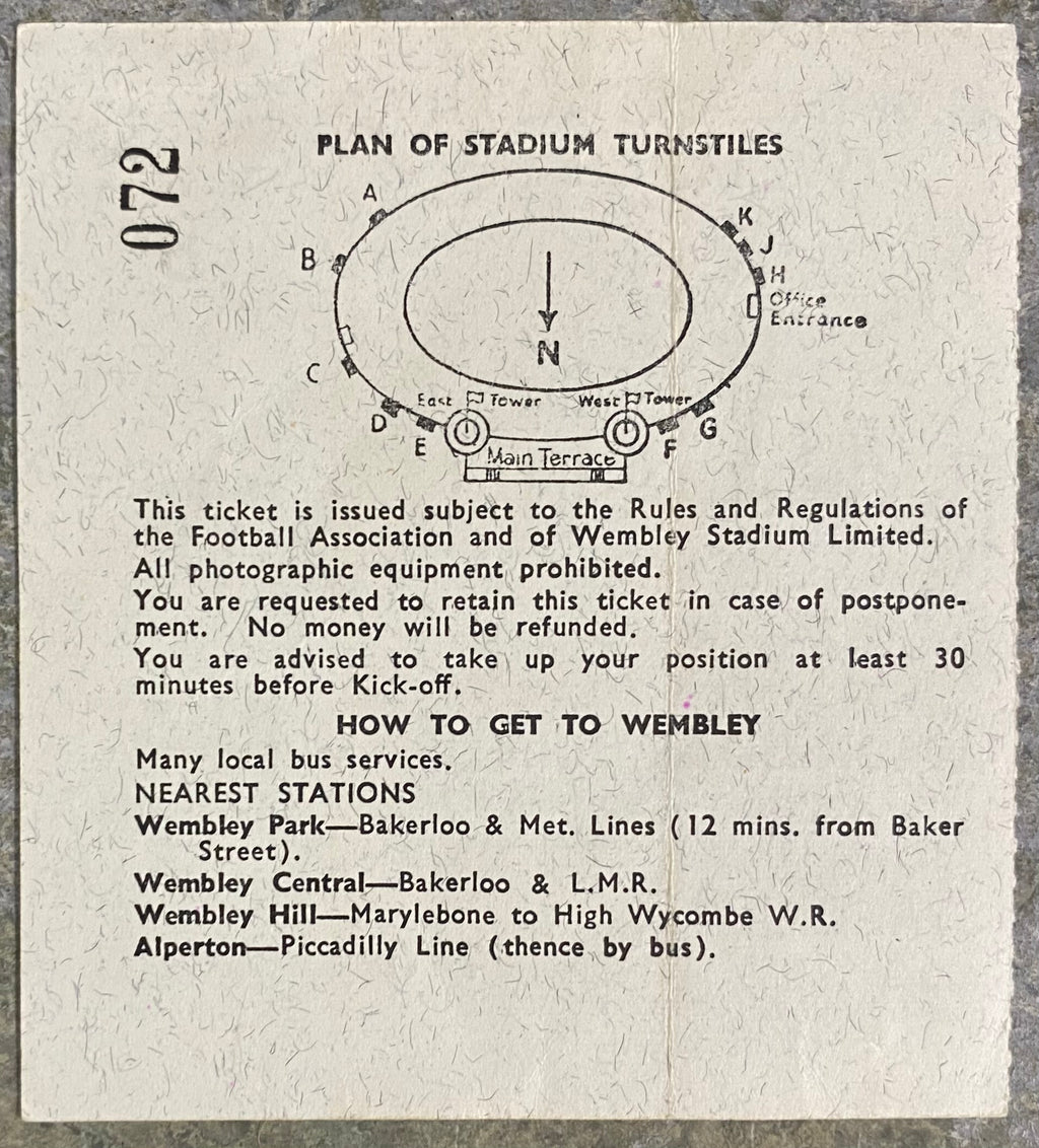 1966 ORIGINAL WORLD CUP 1ST ROUND TICKET MEXICO V FRANCE @ WEMBLEY
