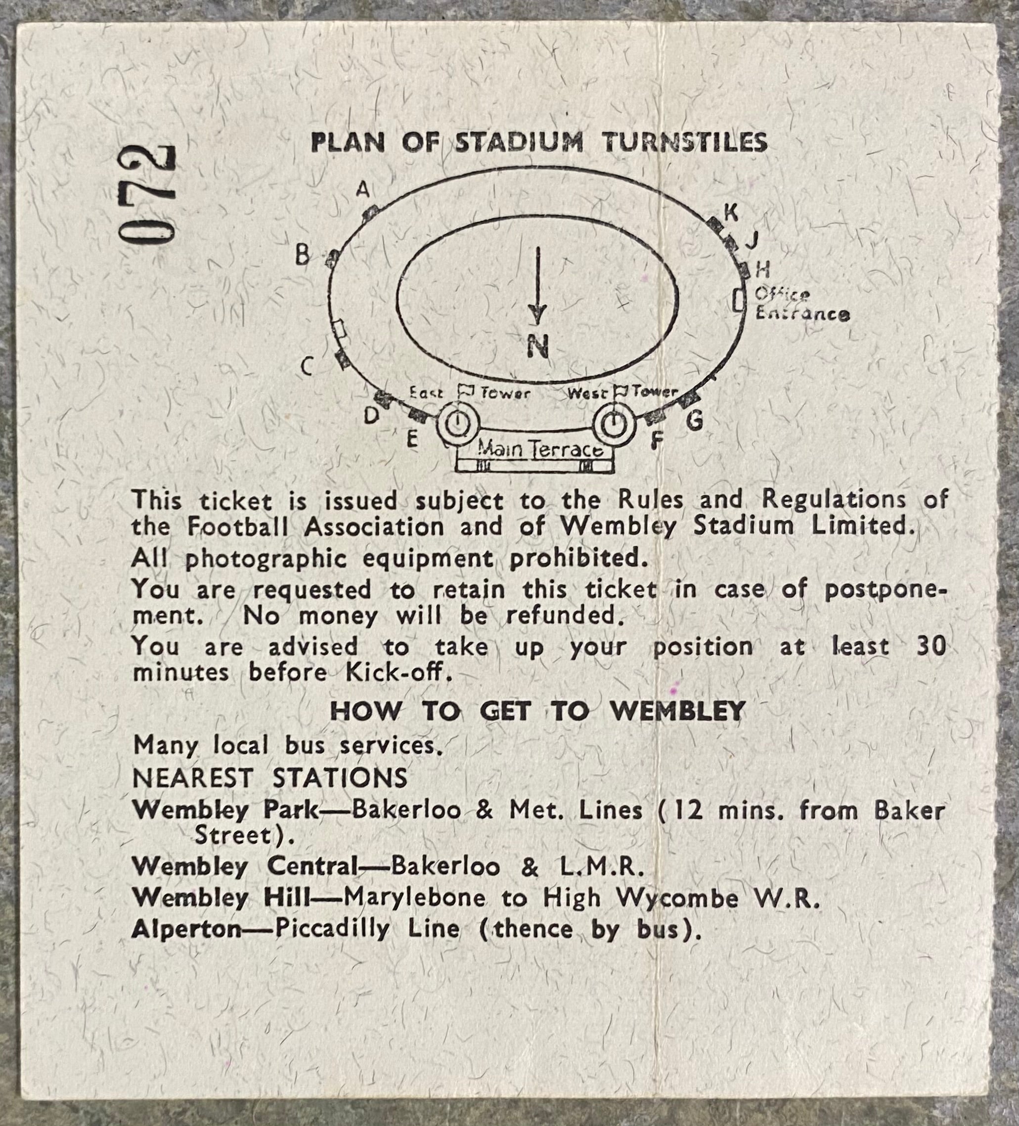 1966 ORIGINAL WORLD CUP 1ST ROUND TICKET MEXICO V FRANCE @ WEMBLEY