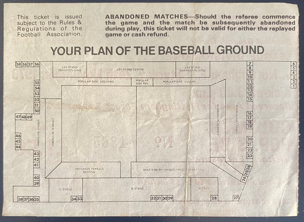 1979/80 ORIGINAL DIVISION 1 TICKET DERBY COUNTY V NOTTINGHAM FOREST
