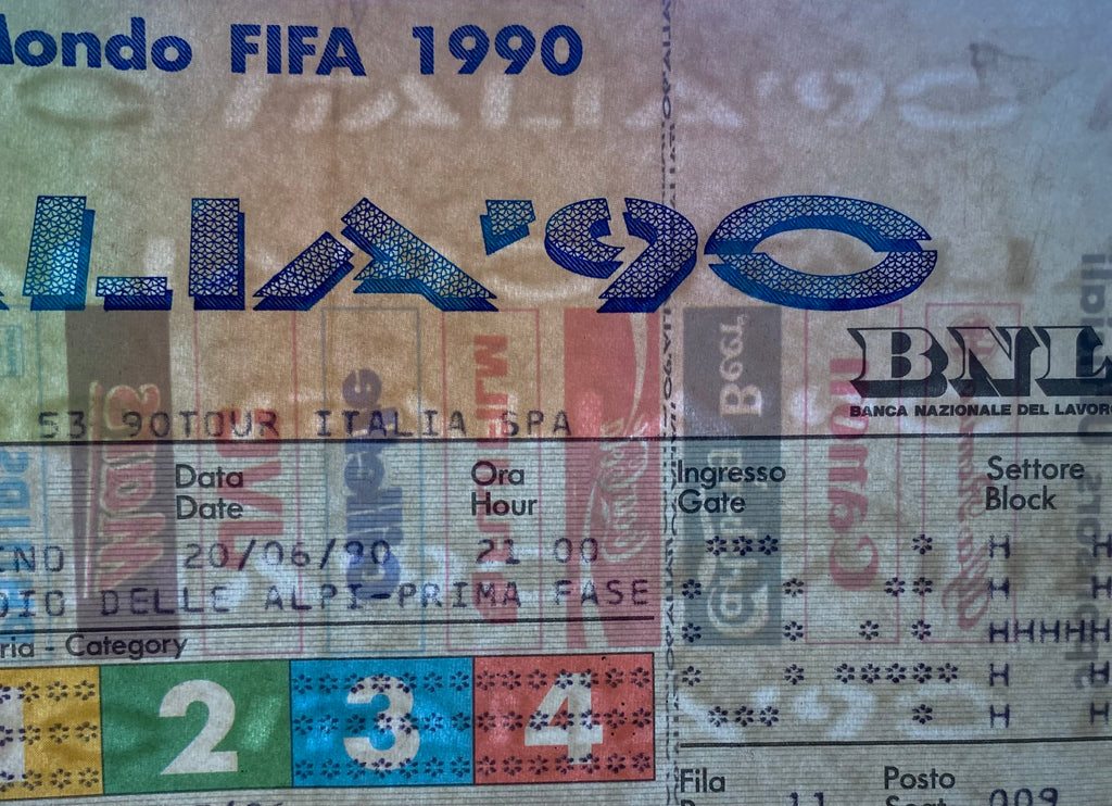 1990 ORIGINAL WORLD CUP 1ST ROUND TICKET SCOTLAND V BRAZIL @ TURIN