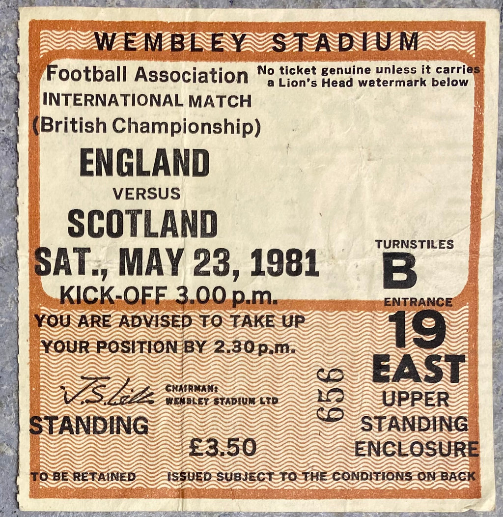 1981 ORIGINAL BRITISH HOME CHAMPIONSHIPS TICKET ENGLAND V SCOTLAND