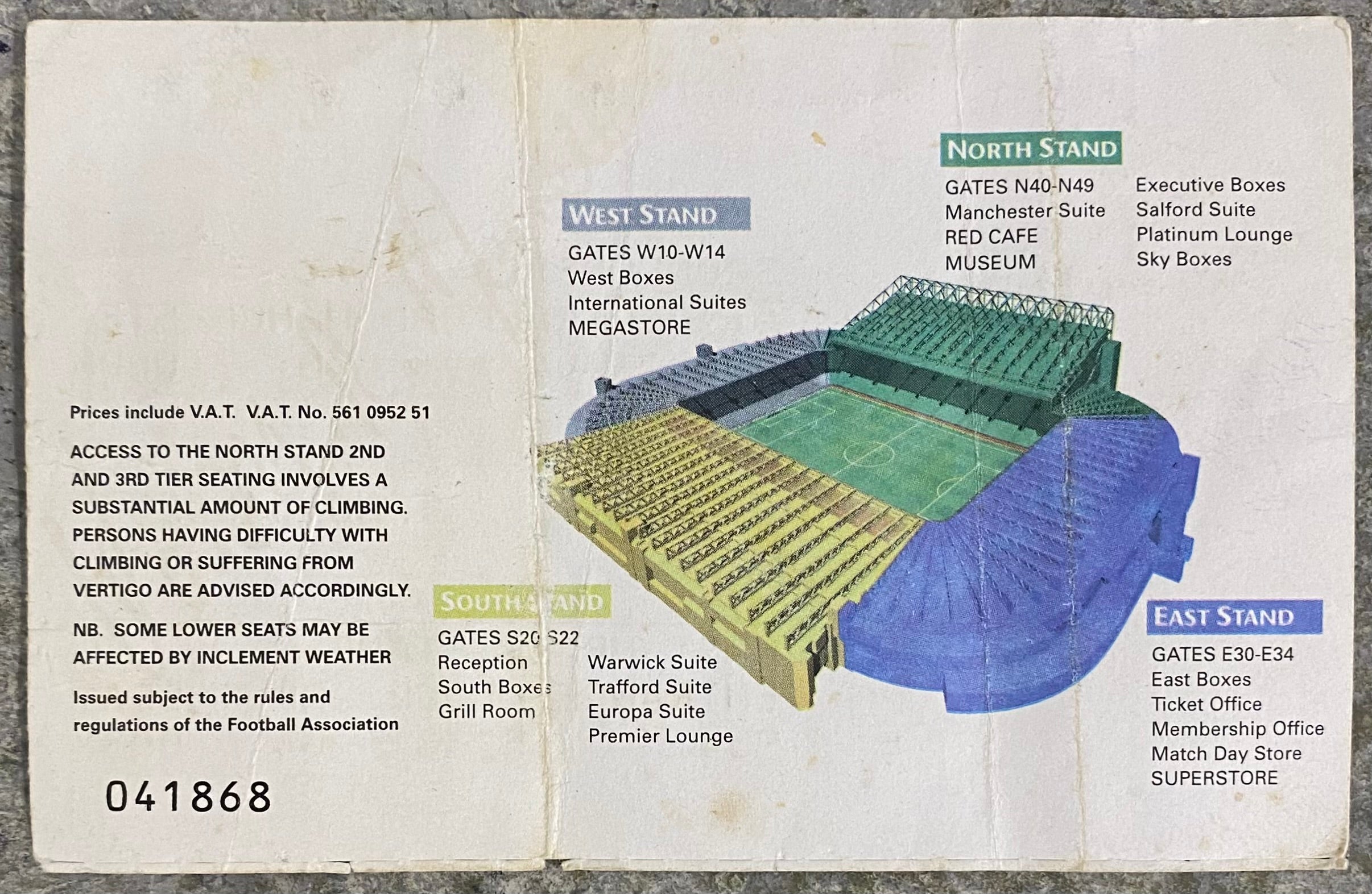 1999 ORIGINAL FA CUP SEMI FINAL TICKET NEWCASTLE UNITED V TOTTENHAM HOTSPUR @ OLD TRAFFORD