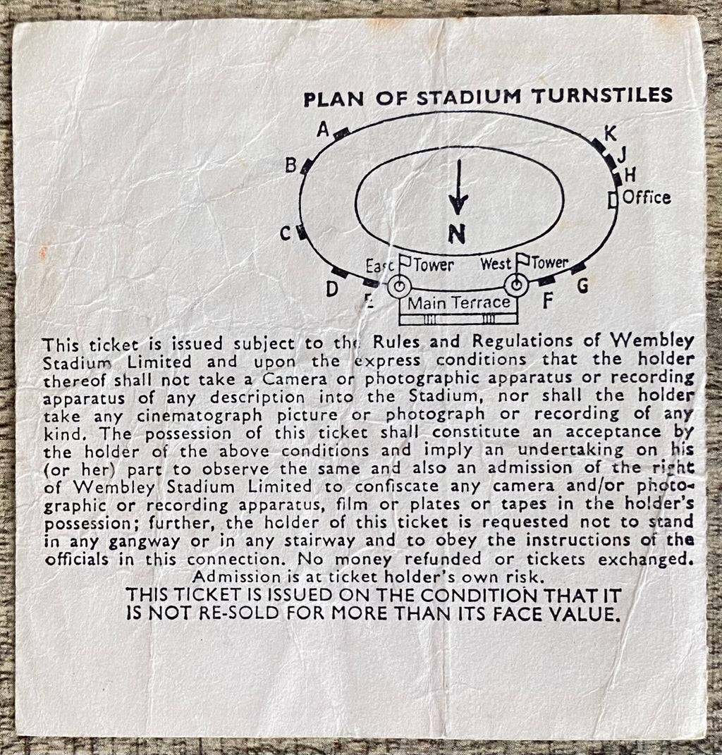 1977 ORIGINAL CHARITY SHIELD TICKET LIVERPOOL V MANCHESTER UNITED