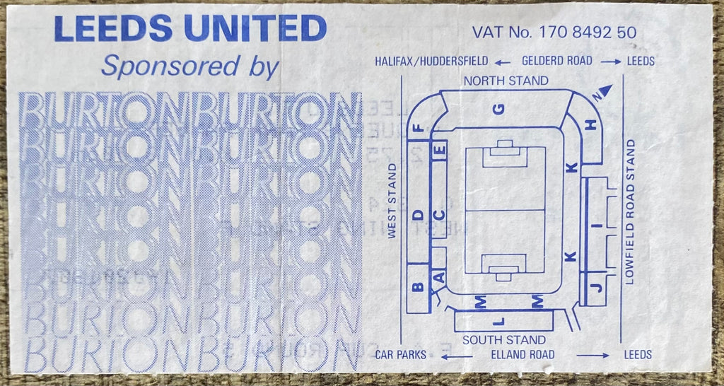 1986/87 ORIGINAL FA CUP 5TH ROUND TICKET LEEDS UNITED V QUEENS PARK RANGERS