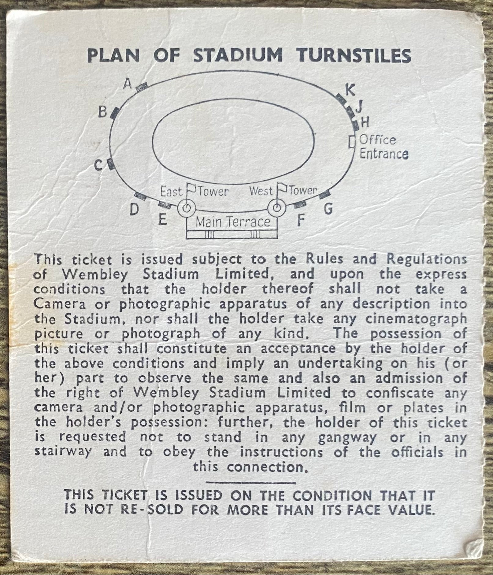 1965 ORIGINAL EUROPEAN CUP WINNERS CUP FINAL TICKET WEST HAM UNITED V TSV MUNICH 1860