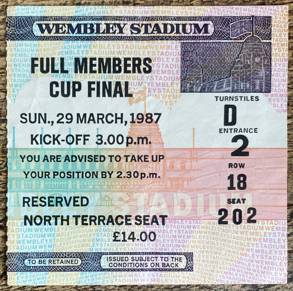 1987 ORIGINAL FULL MEMBERS CUP FINAL TICKET BLACKBURN ROVERS V CHARLTON ATHLETIC