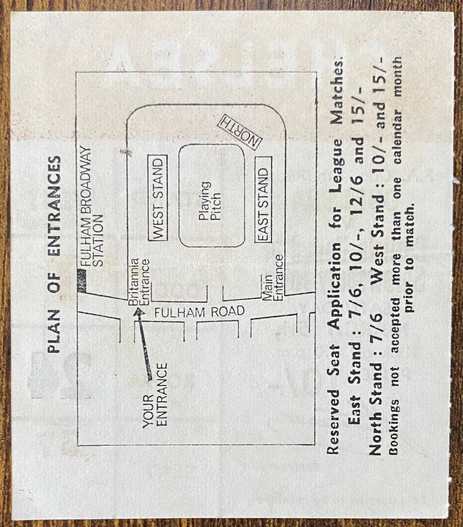 1965/66 ORIGINAL FA CUP 5TH ROUND TICKET CHELSEA V SHREWSBURY TOWN