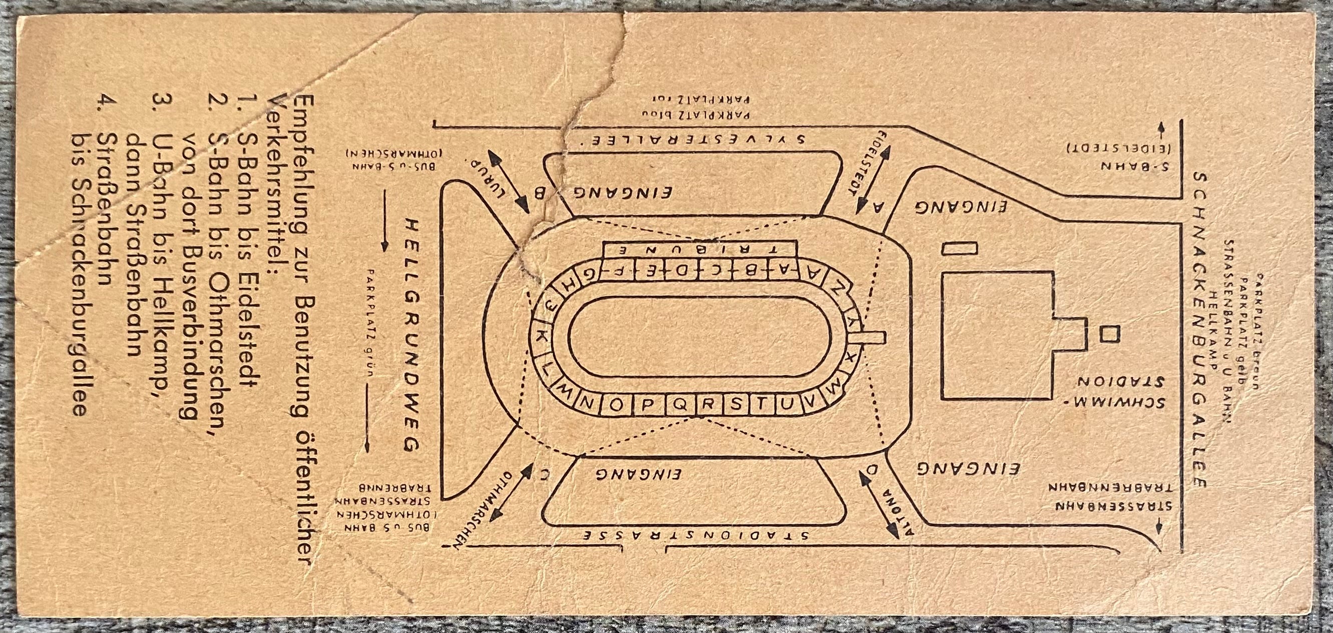 1960/61 ORIGINAL EUROPEAN CUP QUARTER FINAL 2ND LEG TICKET HAMBURG SV V BURNLEY