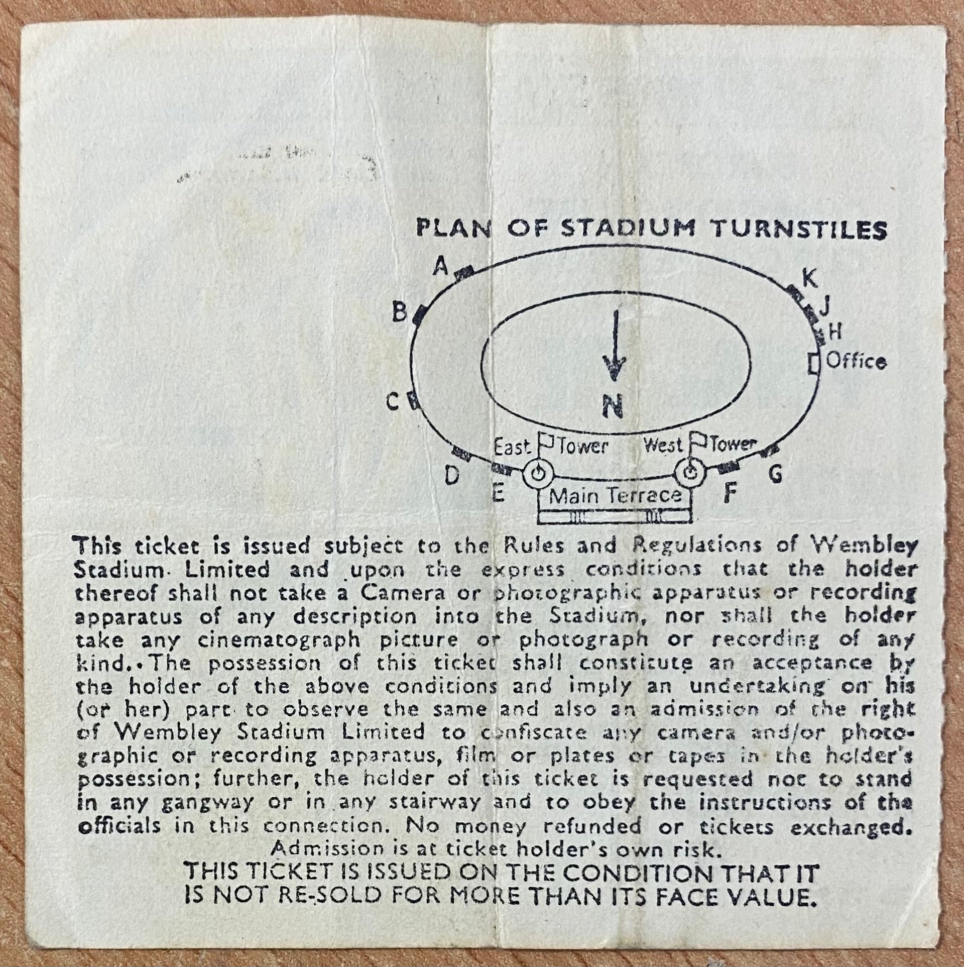 1978 ORIGINAL EUROPEAN CUP FINAL TICKET LIVERPOOL V FC BRUGES @ WEMBLEY