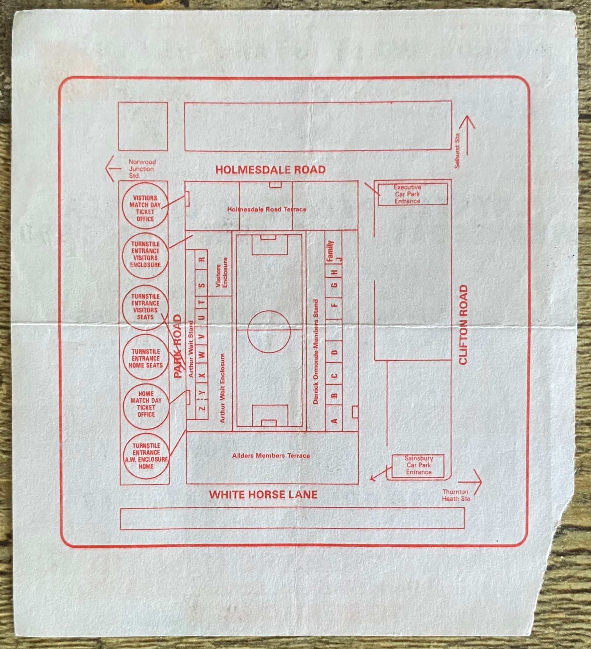 1989/90 ORIGINAL ZENITH DATA SYSTEMS CUP SEMI FINAL 1ST LEG TICKET CRYSTAL PALACE V CHELSEA
