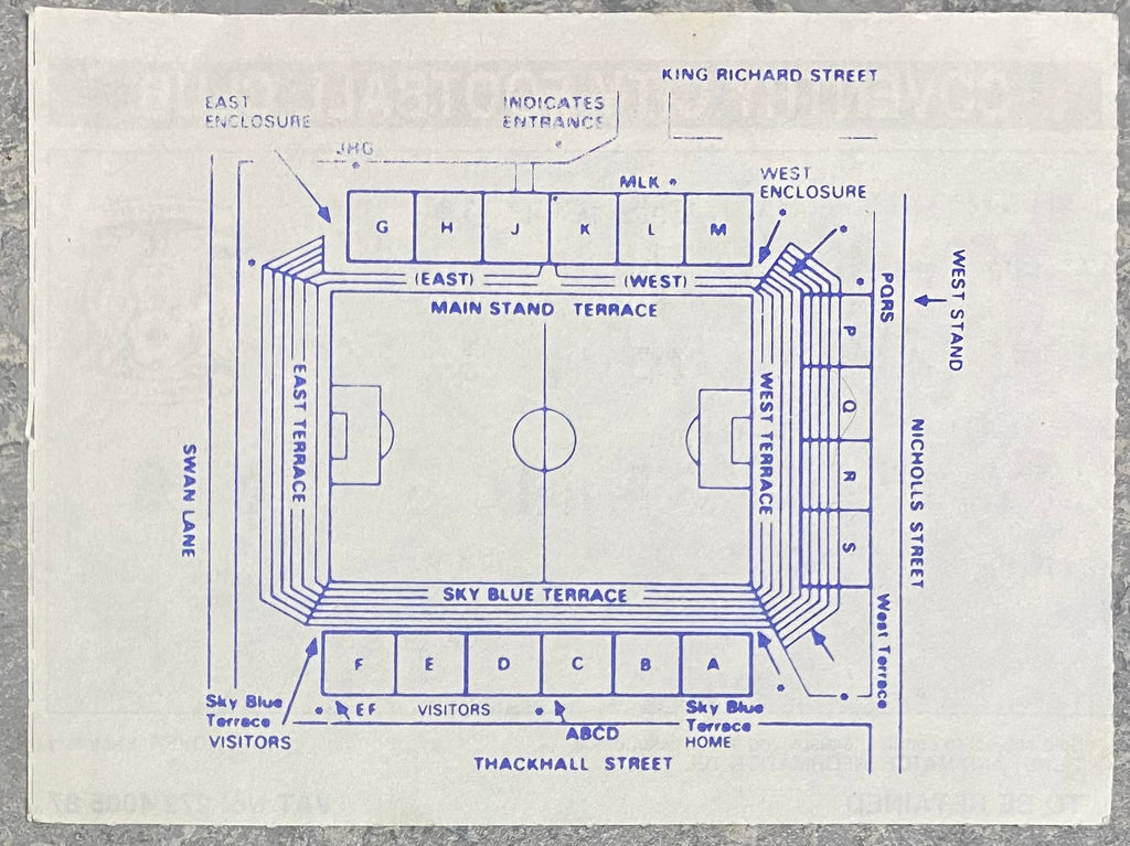 1989/90 ORIGINAL ZENITH DATA SYSTEMS CUP 1ST ROUND TICKET COVENTRY CITY V WIMBLEDON