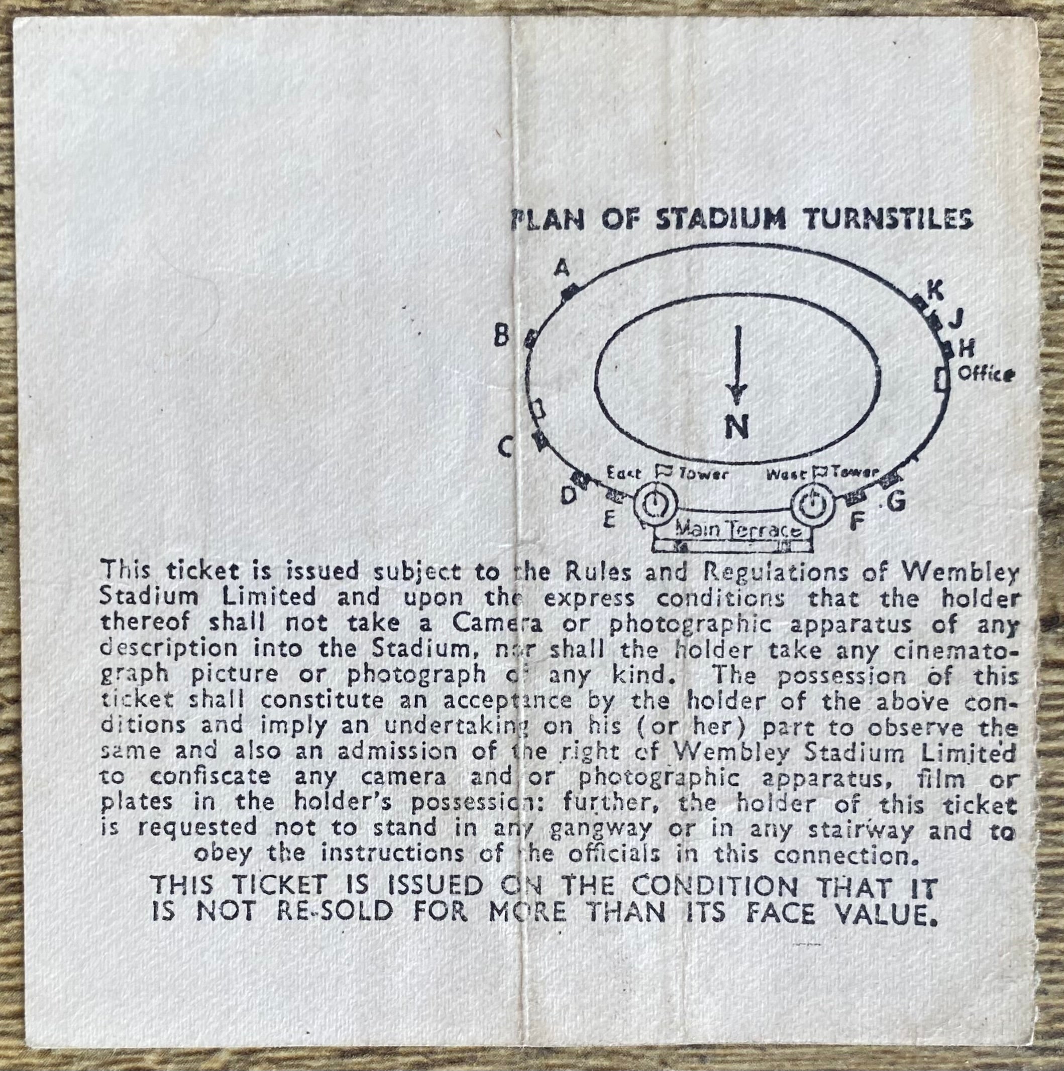 1969 ORIGINAL FA CUP FINAL TICKET LEICESTER CITY V MANCHESTER CITY