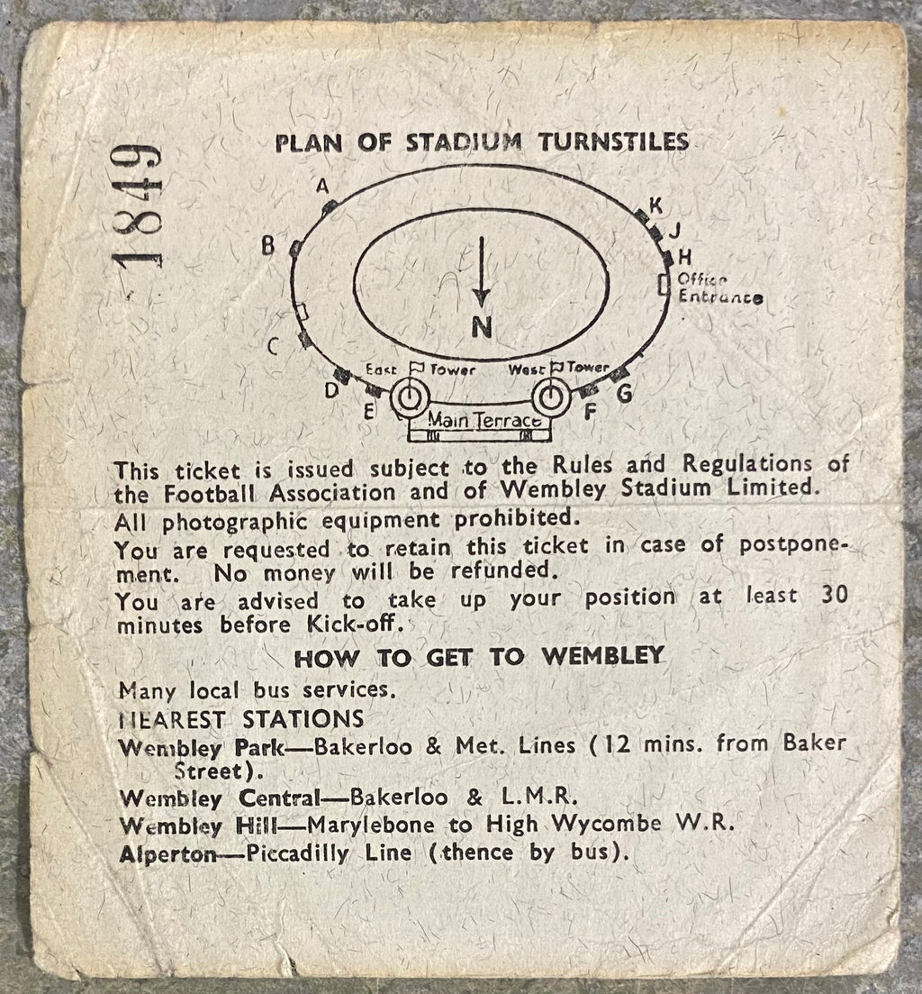 1966 ORIGINAL WORLD CUP SEMI FINAL TICKET ENGLAND V PORTUGAL @ WEMBLEY