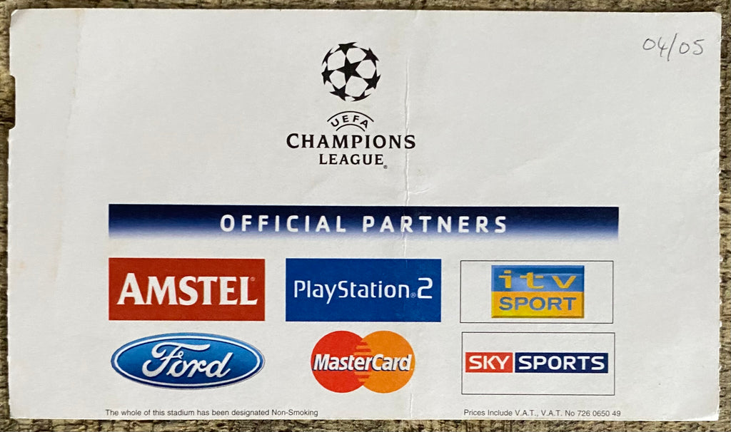 2004/05 ORIGINAL CHAMPIONS LEAGUE 2ND ROUND 2ND LEG TICKET CHELSEA V BARCELONA
