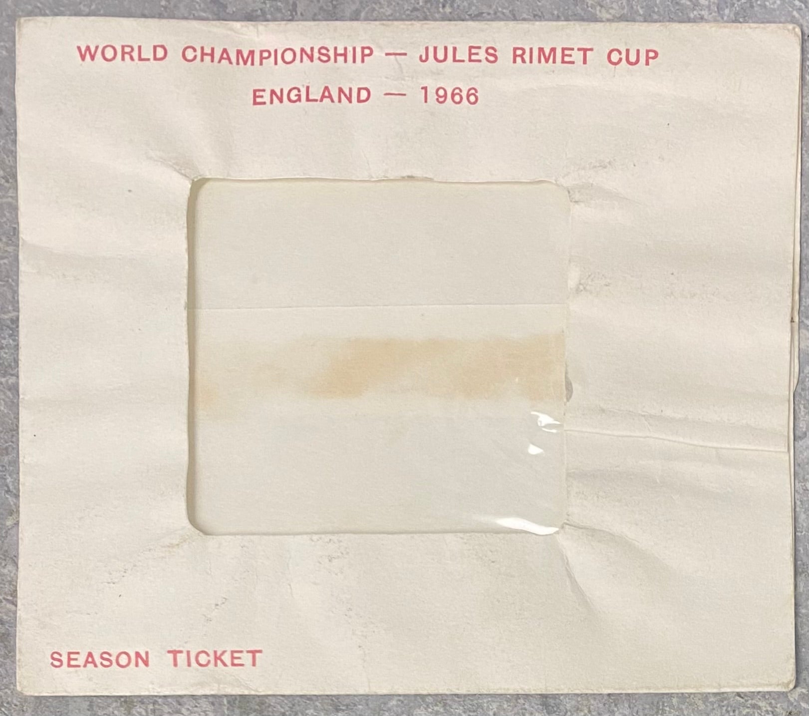 1966 WORLD CUP ORIGINAL OFFICIAL SEASON TICKET HOLDER WALLET