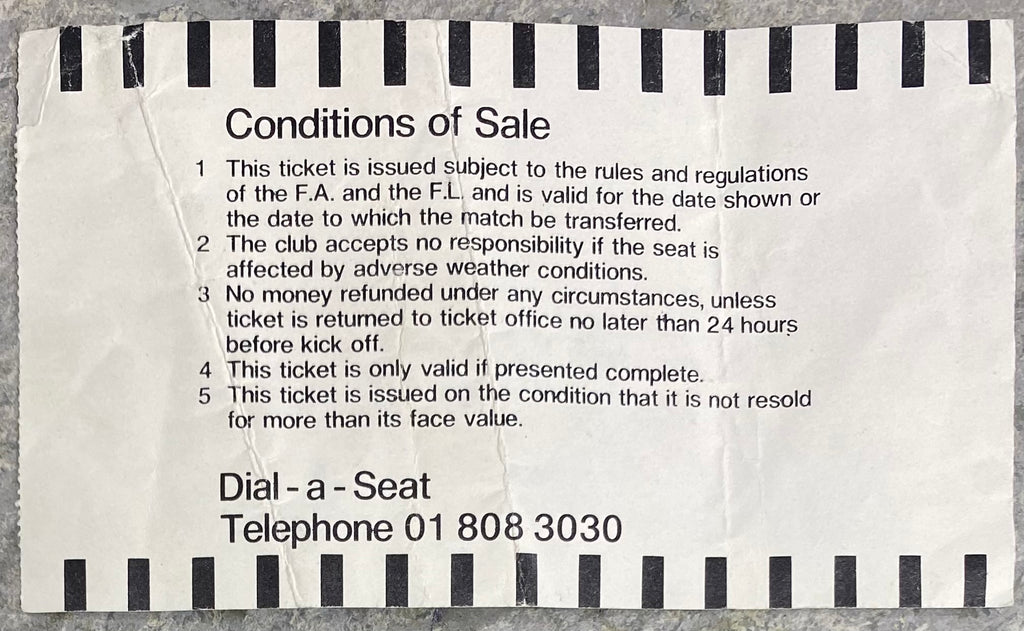 1985/86 ORIGINAL DIVISION ONE TICKET TOTTENHAM HOTSPUR V MANCHESTER CITY
