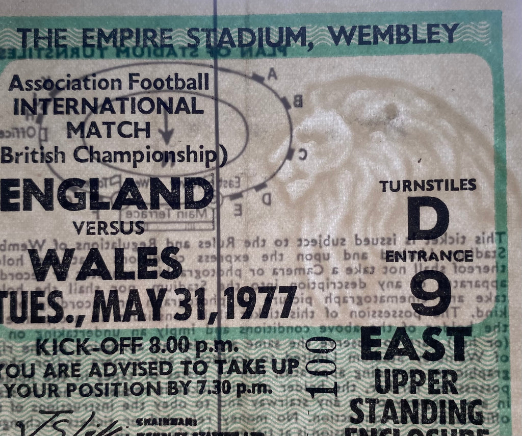 1977 ORIGINAL BRITISH HOME INTERNATIONAL CHAMPIONSHIPS TICKET ENGLAND V WALES