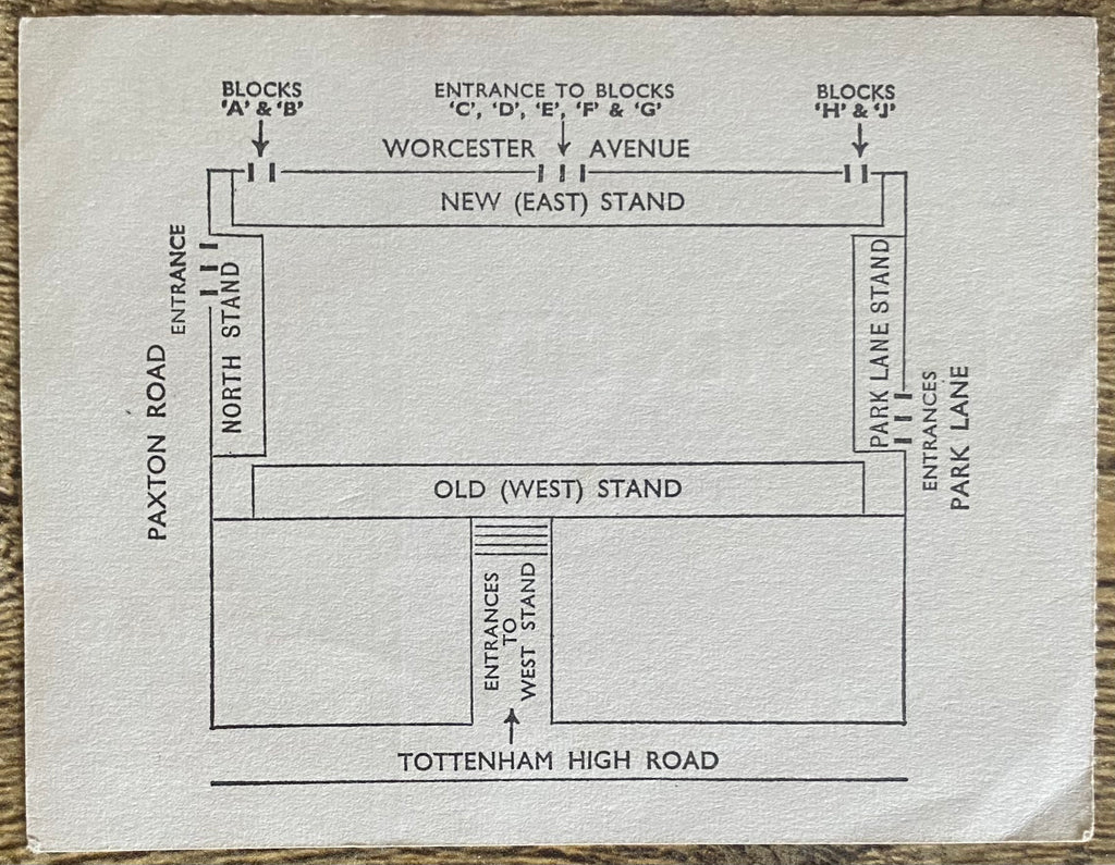 1966/67 ORIGINAL DIVISION ONE TICKET TOTTENHAM HOTSPUR V LEICESTER CITY