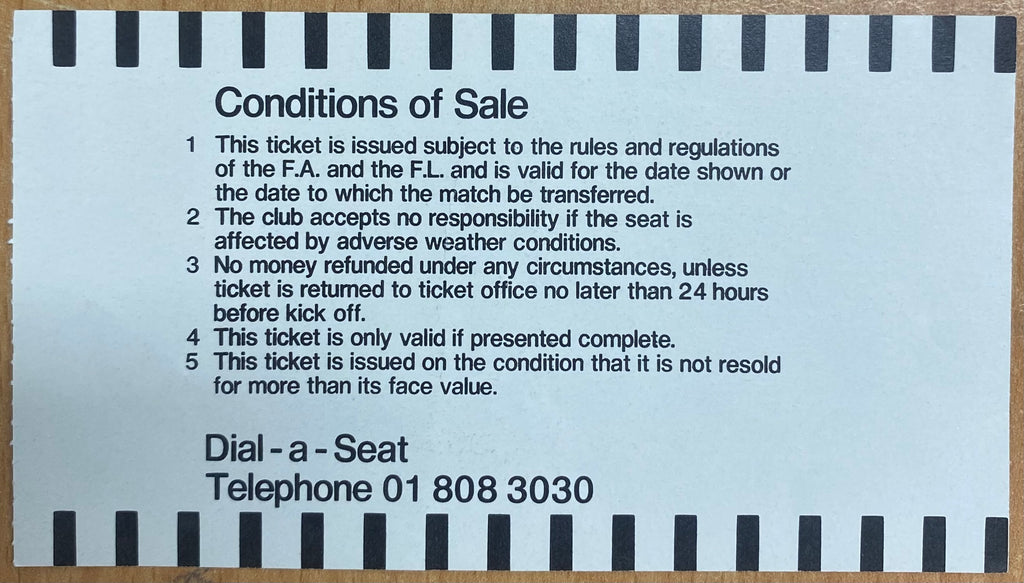 1986 ORIGINAL FA CUP SEMI FINAL TICKET LIVERPOOL V SOUTHAMPTON @ WHITE HART LANE