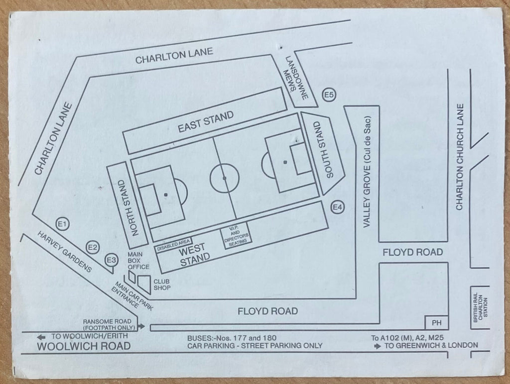 1993/94 ORIGINAL DIVISION 1 TICKET CHARLTON ATHLETIC V SOUTHEND UNITED
