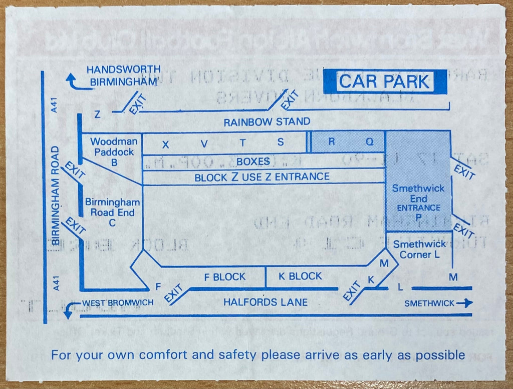1990/91 ORIGINAL DIVISION 2 TICKET WEST BROMWICH ALBION V BLACKBURN ROVERS