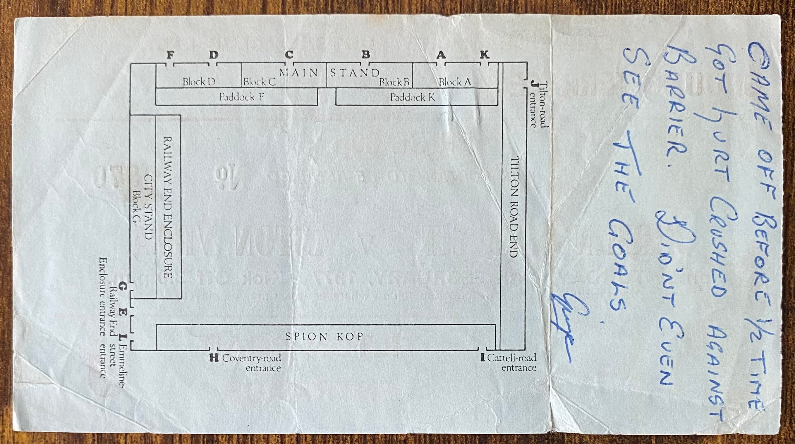 1976/77 ORIGINAL DIVISION 1 TICKET BIRMINGHAM CITY V ASTON VILLA