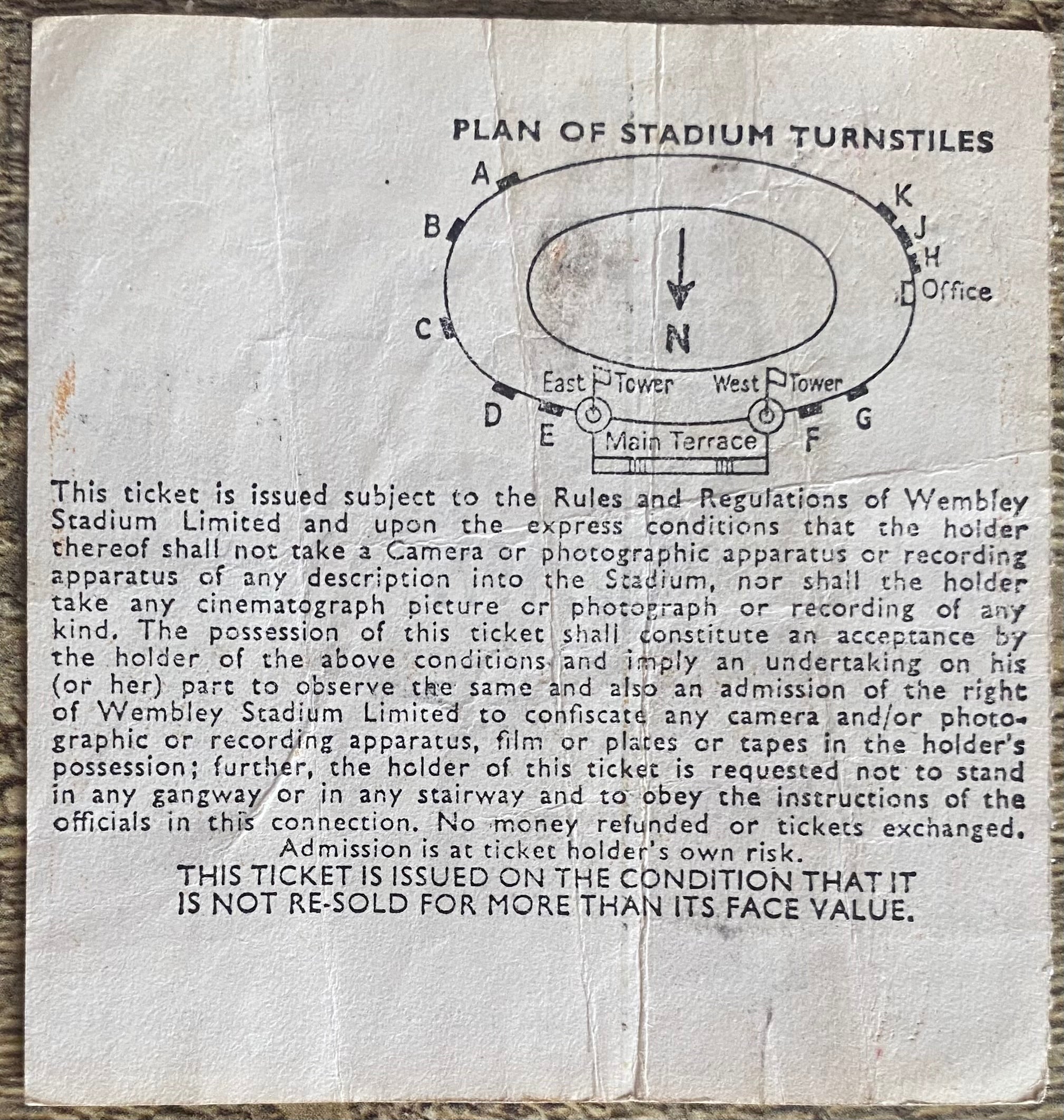 1977 ORIGINAL LEAGUE CUP FINAL TICKET ASTON VILLA V EVERTON