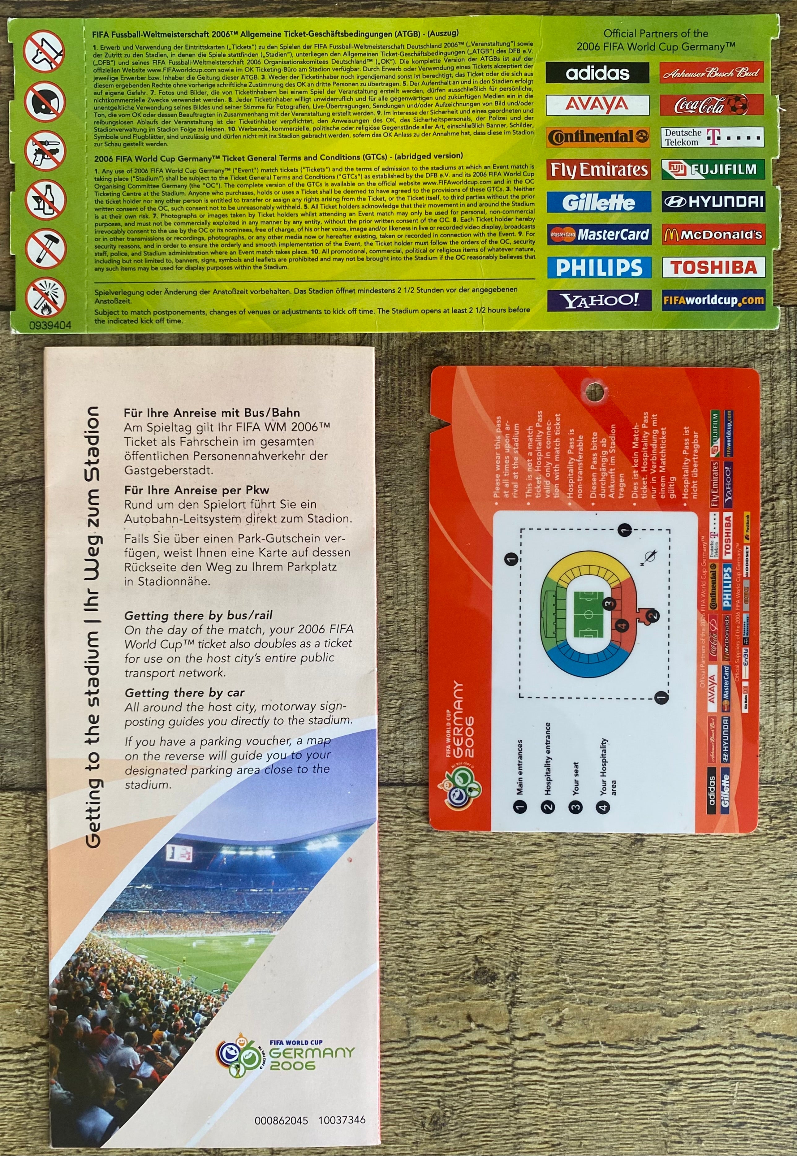 2006 ORIGINAL WORLD CUP 2ND ROUND TICKET ENGLAND V ECUADOR @ STUTTGART (VIP TICKET PACK)