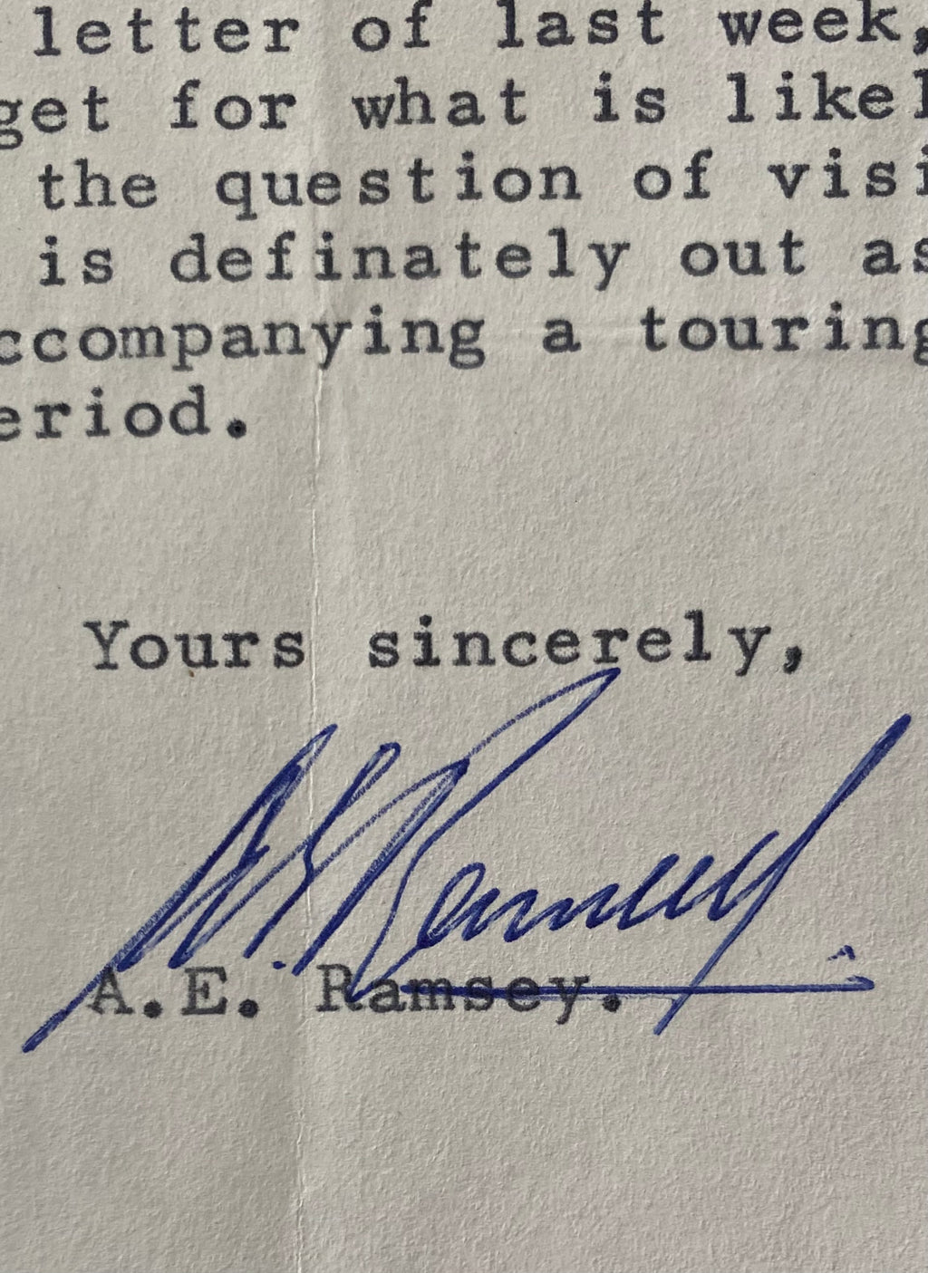 1970 ORIGINAL OFFICIAL FOOTBALL ASSOCIATION LETTER SIGNED BY SIR ALF RAMSEY